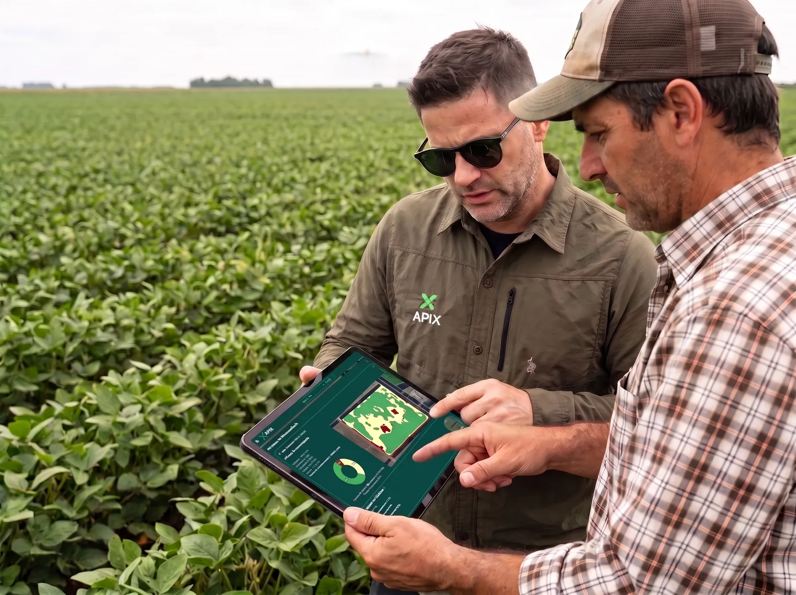 Ilustración de acompañamiento agronómico y análisis de información del lote